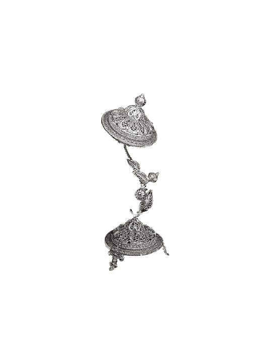 Grande boîte à épices florale en argent à couper le souffle pour Hav, argent sterling J