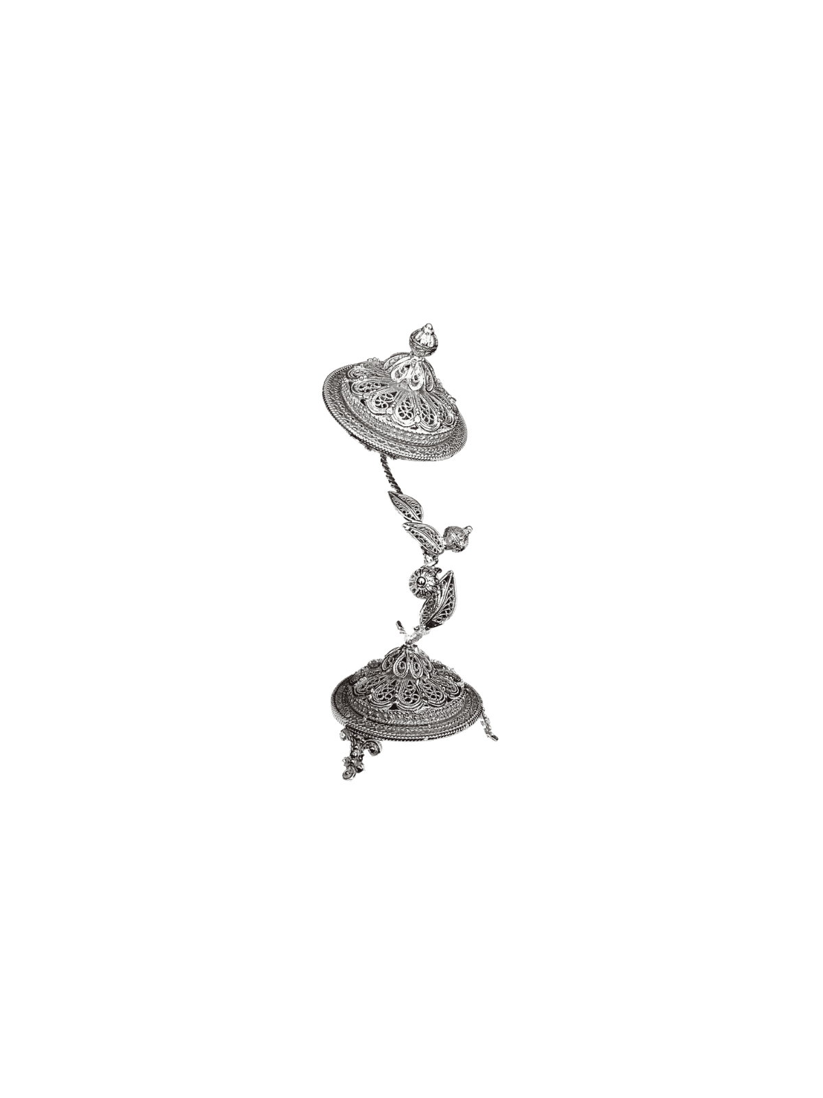 Grande boîte à épices florale en argent à couper le souffle pour Hav, argent sterling J