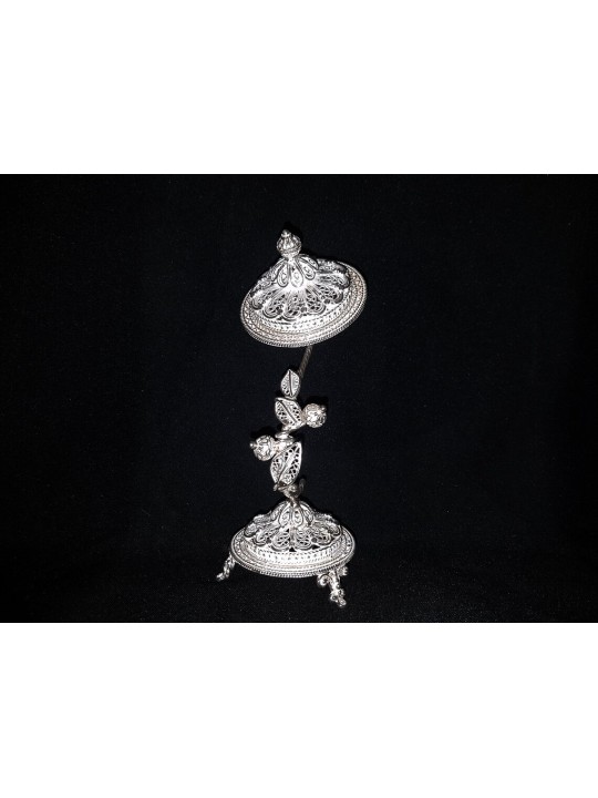 Breathtaking Large Floral Silver Spice Box for Hav , Sterling Silver J
