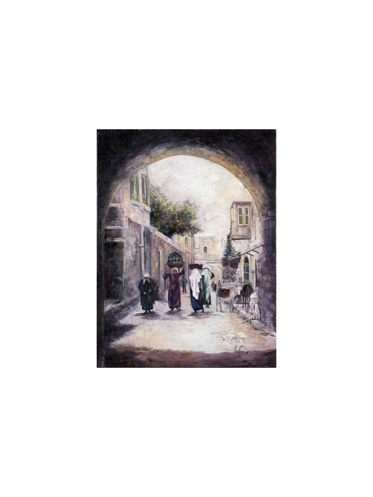 Jerusalem Old City Alley Print , Tu B'Av Gifts , Israeli Judaica