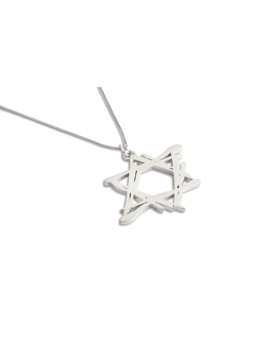 Collier Asymétrique Freestyle Gold Star of David, Cadeau de mariage juif