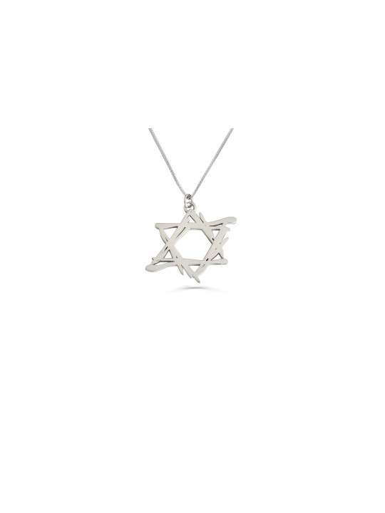Collier Asymétrique Freestyle Gold Star of David, Cadeau de mariage juif