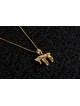 Collier Chai en or 14K de finition martelé moderne, cadeau de mariage juif
