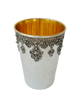 Becher en argent sterling avec filigrane yéménite, cadeaux de Pâque, Israël