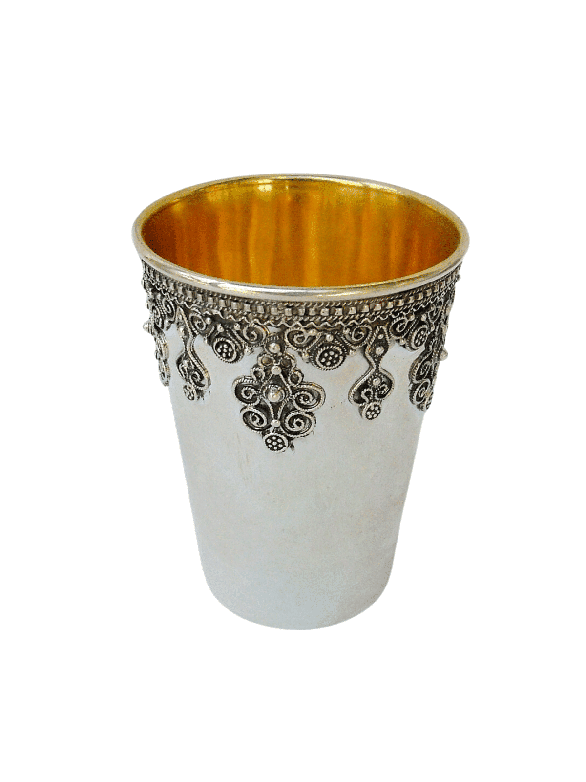 Becher en argent sterling avec filigrane yéménite, cadeaux de Pâque, Israël