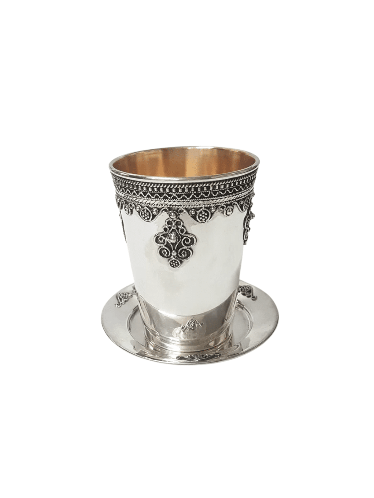 Becher en argent sterling avec filigrane yéménite, cadeaux de Pâque, Israël