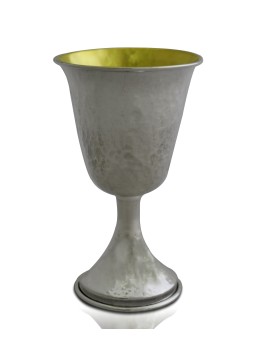 Hammered Finishing Silver Cup for Kiddush with Ste , Passover Gifts ,