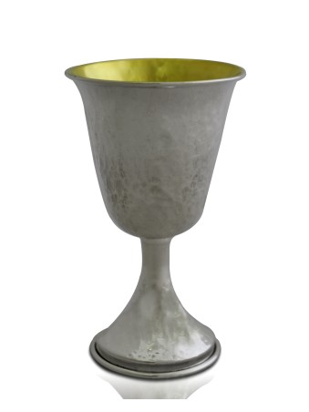 Hammered Finishing Silver Cup for Kiddush with Ste , Passover Gifts ,