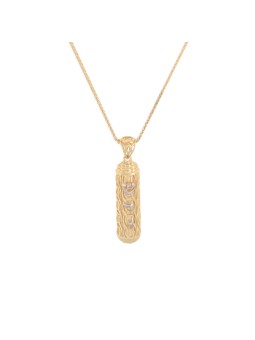 Gold Mezuzah pendant for men , Tu B'Av Gifts , Israeli Judaica
