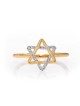 Bague étoile de David texturée en or 14 carats ornée de D, étoile de David juif