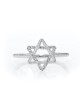 Bague étoile de David texturée en or 14 carats ornée de D, étoile de David juif