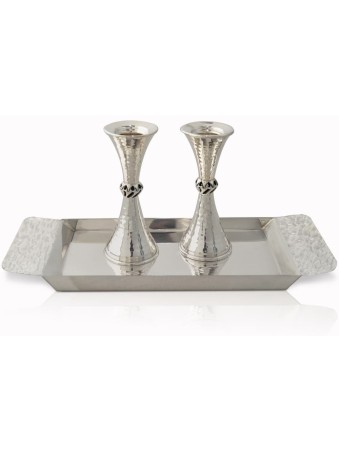 Chandeliers martelés par argent sterling de taille moyenne, bougie en argent sterling
