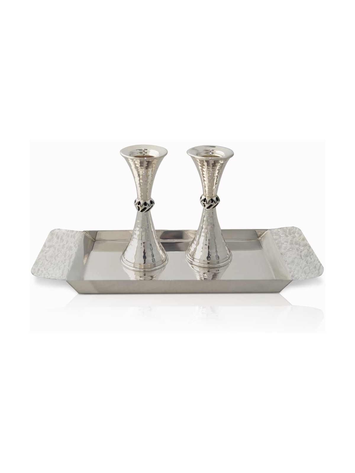 Chandeliers martelés par argent sterling de taille moyenne, bougie en argent sterling