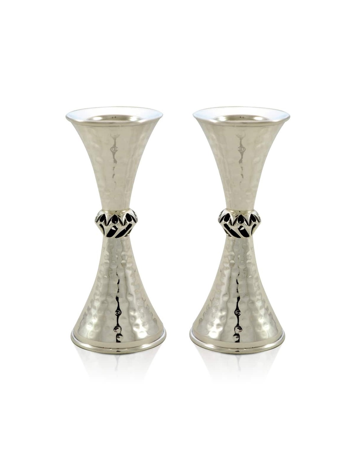 Chandeliers martelés par argent sterling de taille moyenne, bougie en argent sterling