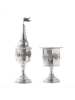 Ensemble Havdalah en argent sterling, cadeaux Tu B'Av, Judaica israélienne