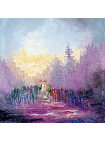 Abstract Purple Chuppah Painting Print , Jewish Abstract Art , Israeli