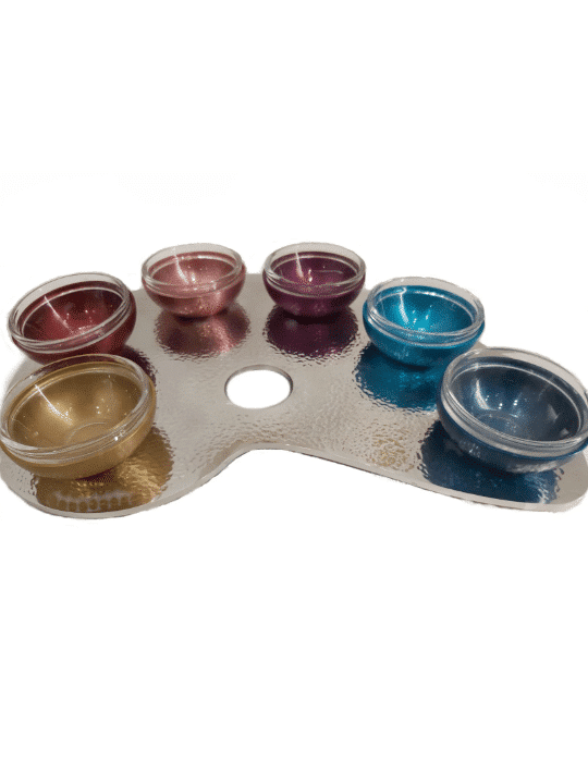 Plaque de Seder martelée en forme de palette de peinture, plaques de Seder en aluminium