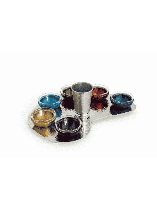 Palette martelée colorée de peinture de plat de Seder formée, Seder en aluminium Pl
