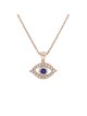 Classic Diamond and Solid Gold Evil Eye Necklace W , Add 14K Chain , I