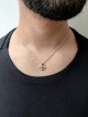 Classic Diamond and Solid Gold Evil Eye Necklace W , Add 14K Chain , I