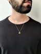 Collier classique en diamant et or massif contre le mauvais œil W, ajouter une chaîne 14 carats, I
