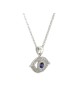 Pendentif Evil Eye en or blanc 14 carats et diamants avec S, ajouter une chaîne 14 carats, I