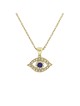 14k White Gold and Diamond Evil Eye Pendant with S , Add 14K Chain , I