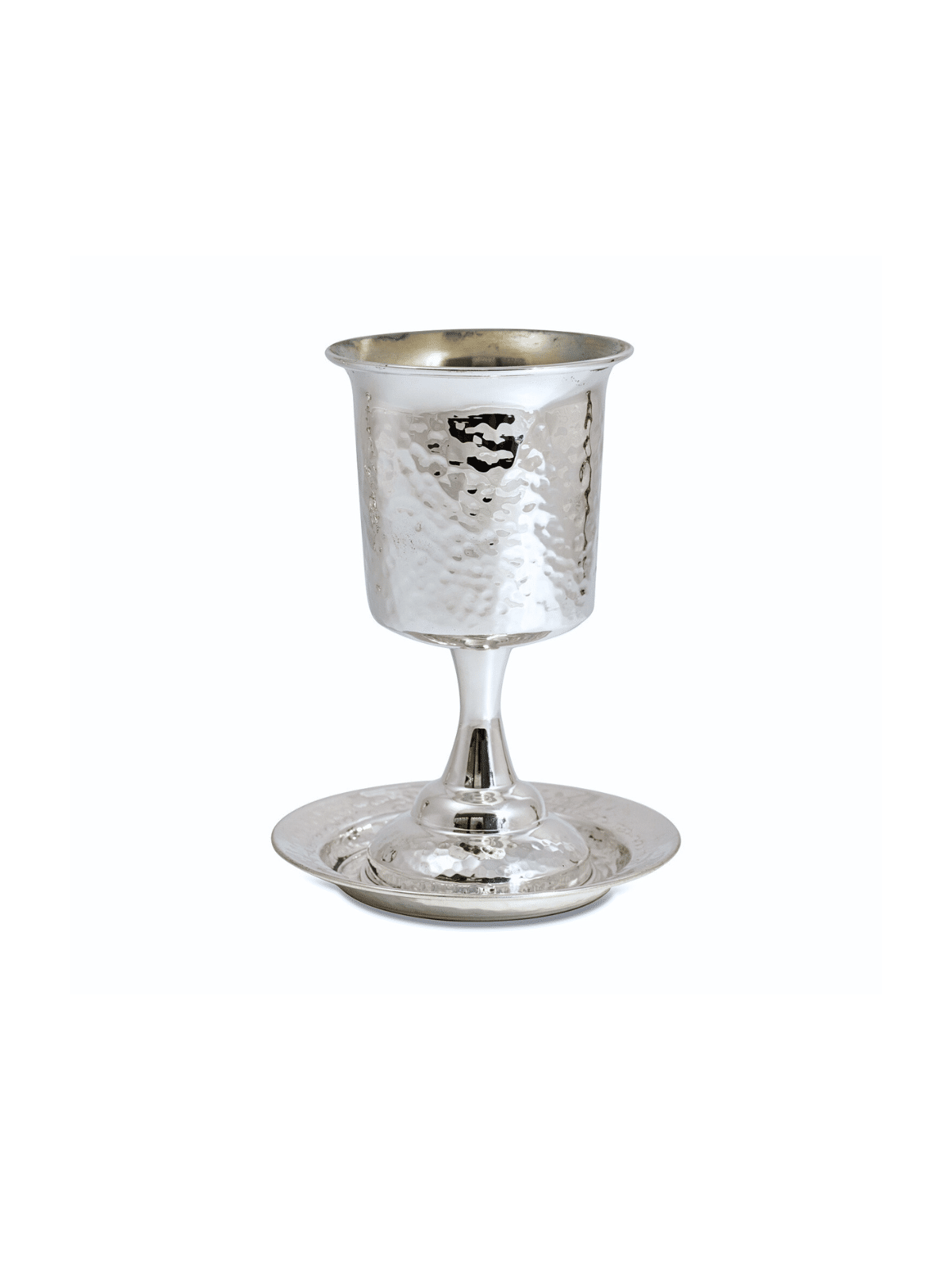 Coupe de Kiddouche en argent sterling poli avec jambon à la main, Cu de Kiddouche moderne