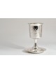 Coupe de Kiddouche en argent sterling poli avec jambon à la main, Cu de Kiddouche moderne