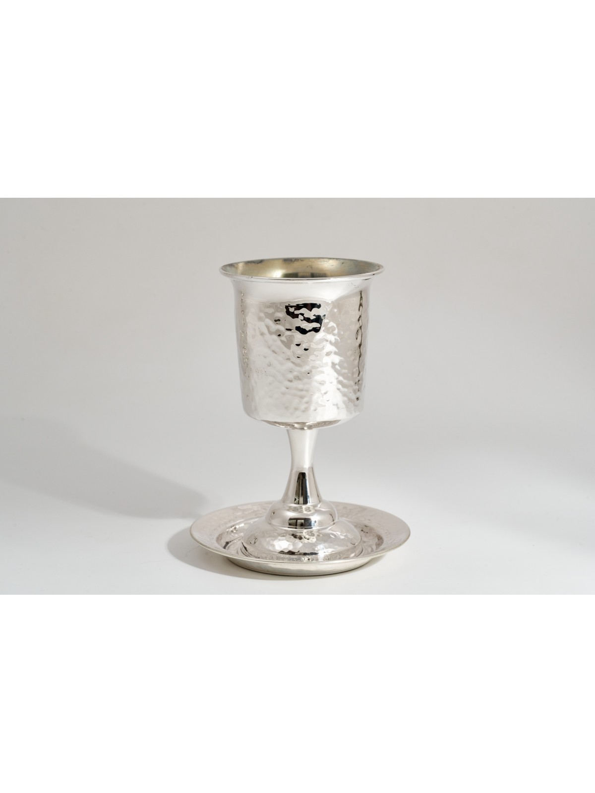 Coupe de Kiddouche en argent sterling poli avec jambon à la main, Cu de Kiddouche moderne