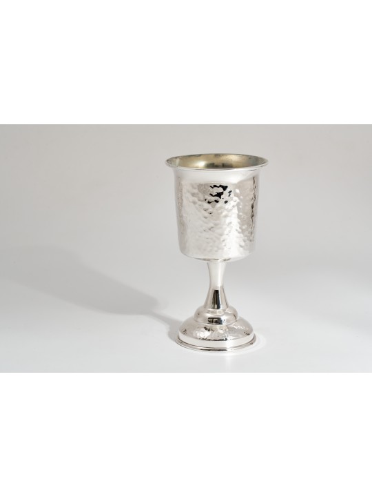 Coupe de Kiddouche en argent sterling poli avec jambon à la main, Cu de Kiddouche moderne