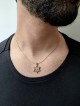 זהב לבן וצהוב 14 קראט עם יהלומים צוואר חי , מתנות ט"ו באב , א
