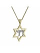 זהב לבן וצהוב 14 קראט עם יהלומים צוואר חי , מתנות ט"ו באב , א