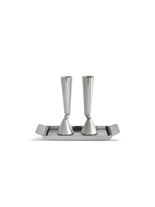 Chandeliers modernes d'argent sterling de taille moyenne, bougies d'argent sterling