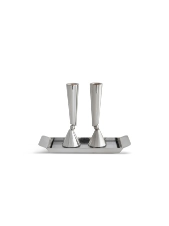 Chandeliers modernes d'argent sterling de taille moyenne, bougies d'argent sterling