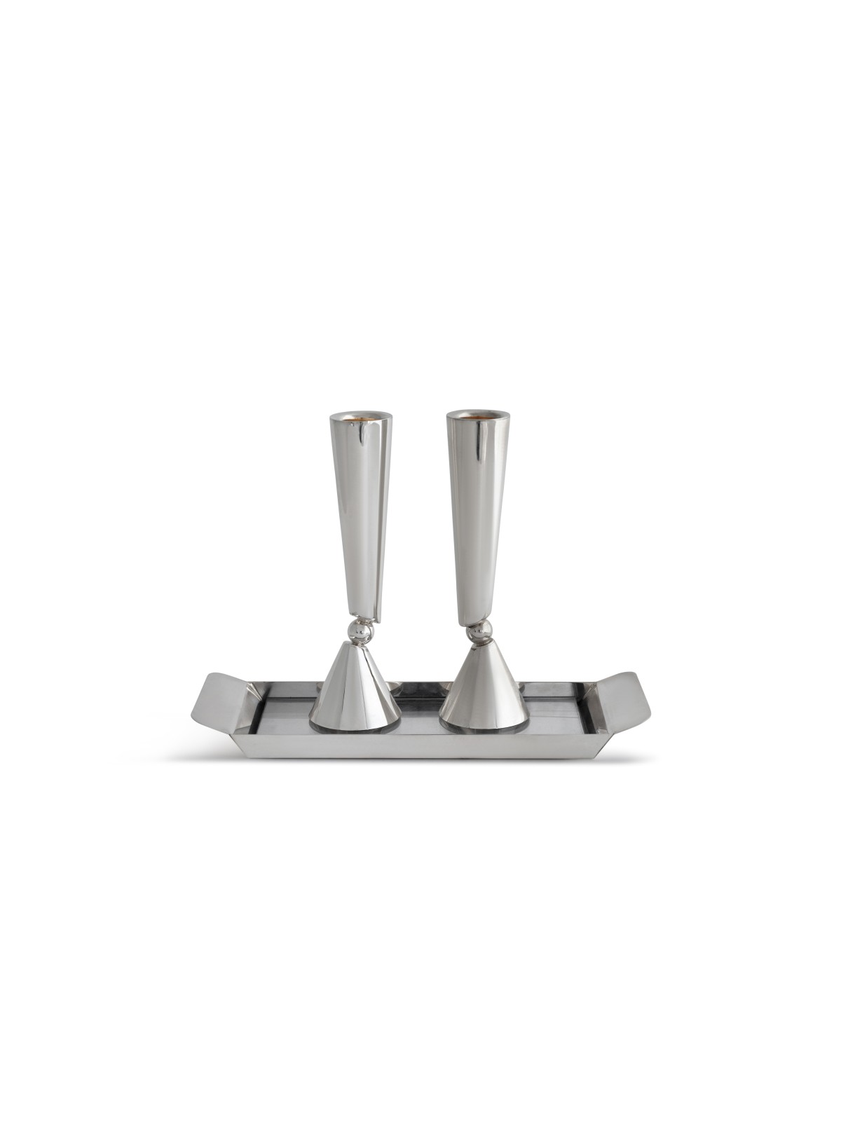 Chandeliers modernes d'argent sterling de taille moyenne, bougies d'argent sterling