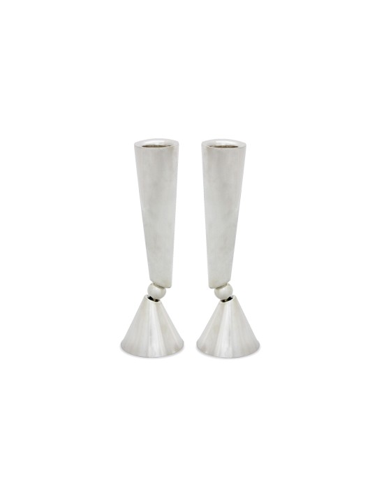 Chandeliers modernes d'argent sterling de taille moyenne, bougies d'argent sterling