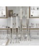 Chandeliers modernes d'argent sterling de taille moyenne, bougies d'argent sterling