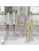 Chandeliers modernes d'argent sterling de taille moyenne, bougies d'argent sterling