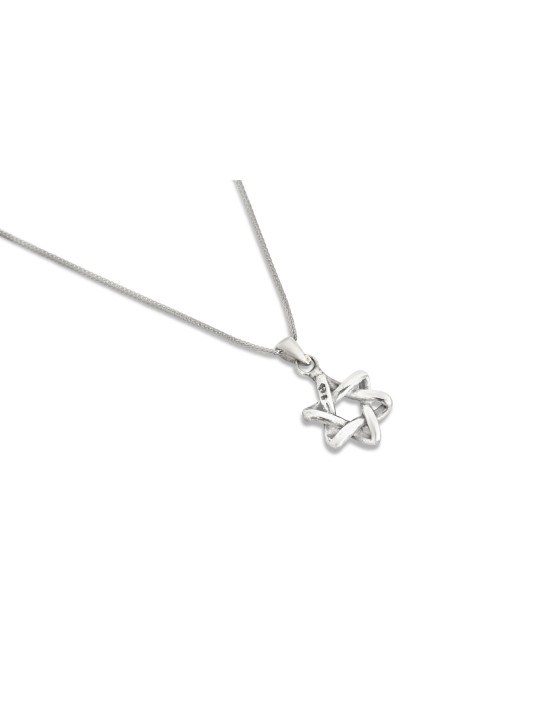 Collier minimaliste étoile de David en or blanc 14 carats, cadeau de mariage juif