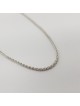 Chaîne mi-épaisse en or blanc 14 carats solide 18", cadeaux de mariage juif, Isra