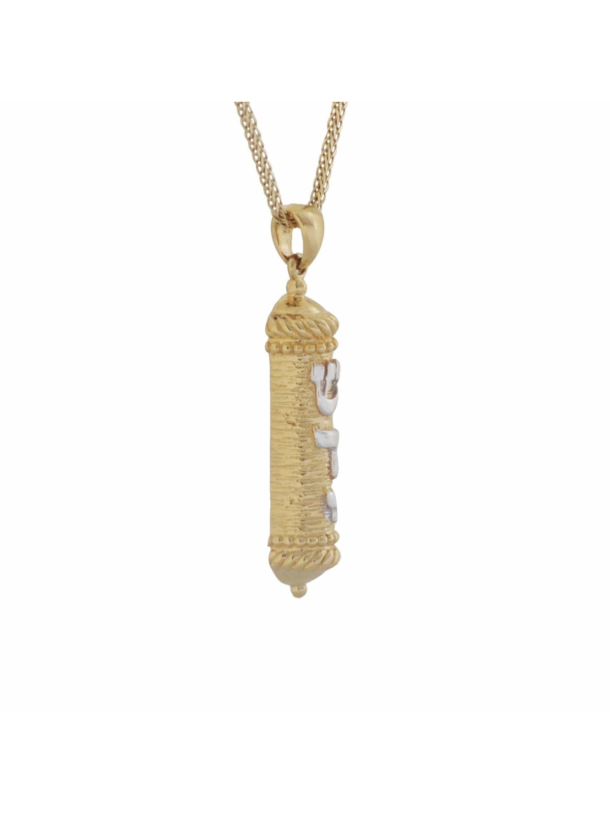 Collier en or jaune Shaddai Mezuzah 14K, cadeaux Tu B'Av, Jud israélien