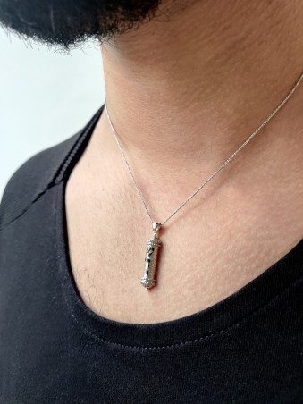 Pendentif Mezuzah en or 14 carats unique, cadeaux Tu B'Av, Judaica israélien