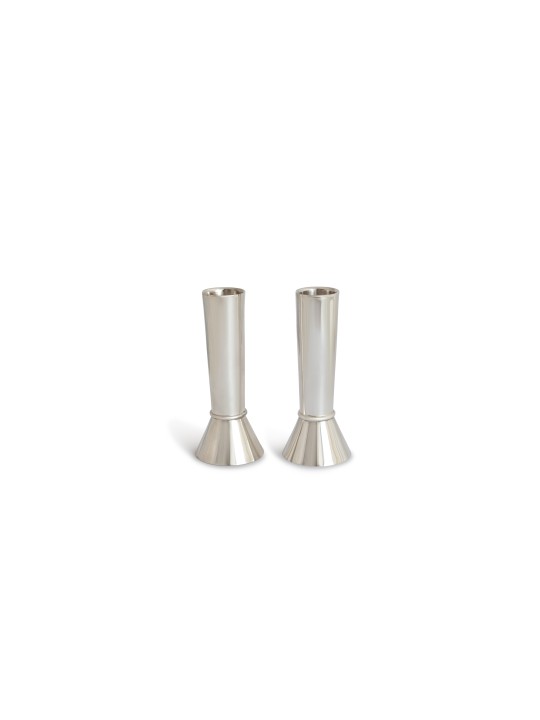 Bat Mitzvah Tiny Silver Clean Look Candlesticks , Modern Candlesticks