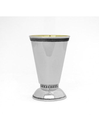 Coupe de Kiddouch géométrique en argent avec jante en filigrane, cadeaux de Pâque, Isra