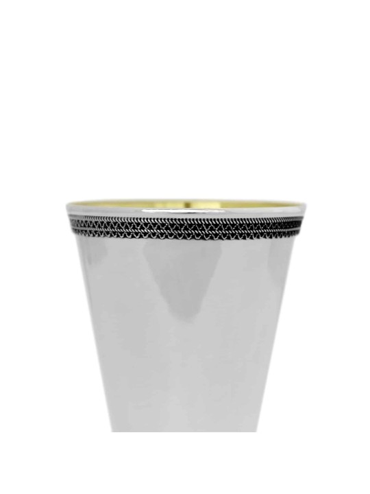Coupe de Kiddouch géométrique en argent avec jante en filigrane, cadeaux de Pâque, Isra
