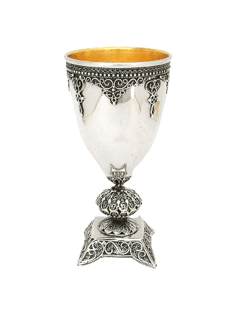 Shabbat Kiddush Cup From Sterling Silver , Passover Gifts , Israeli Ju