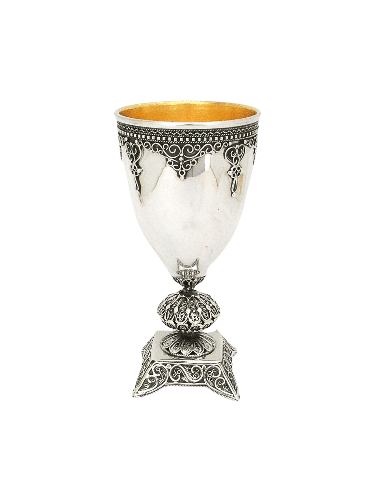 Shabbat Kiddush Cup From Sterling Silver , Passover Gifts , Israeli Ju