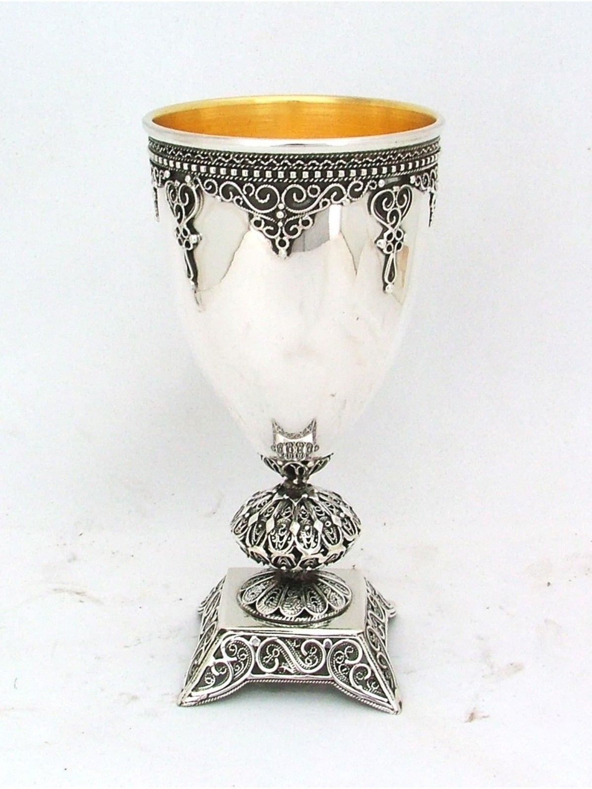 Coupe de Kiddouch Shabbat en argent sterling, cadeaux de Pâque, Ju israélien