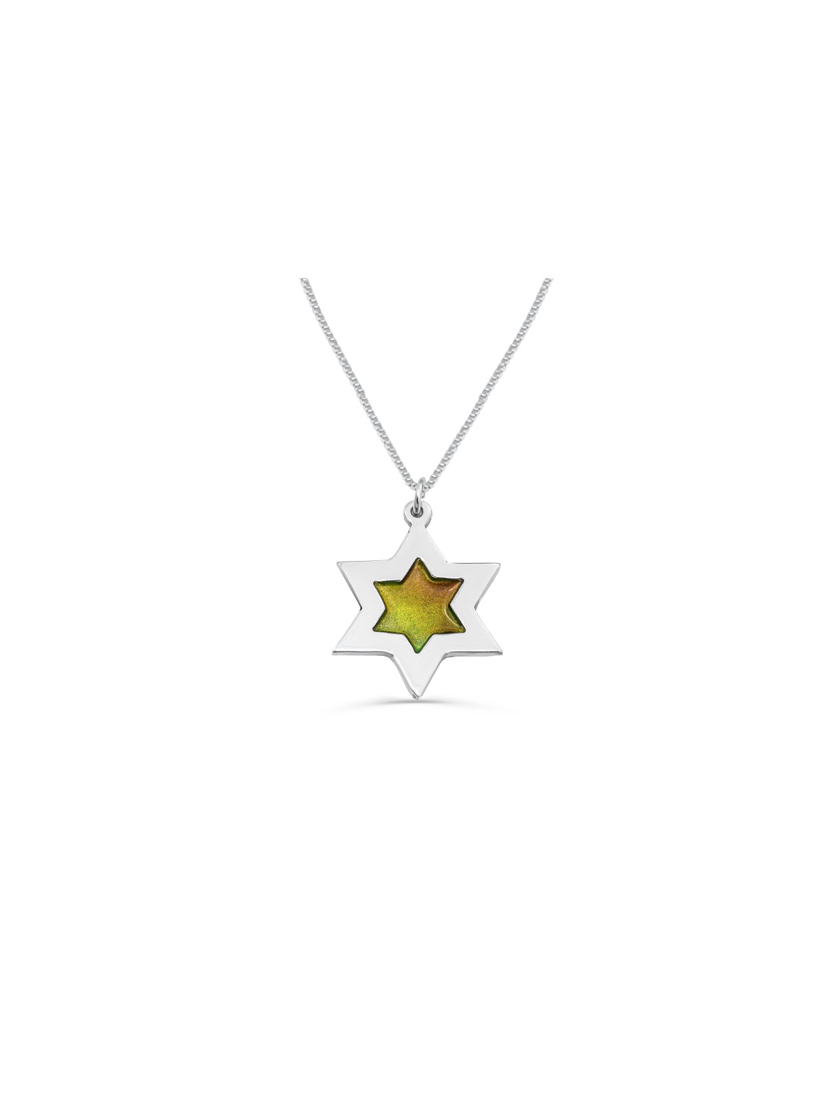 Collier émaillé double étoile de David en or, cadeaux Tu B'Av, israélien
